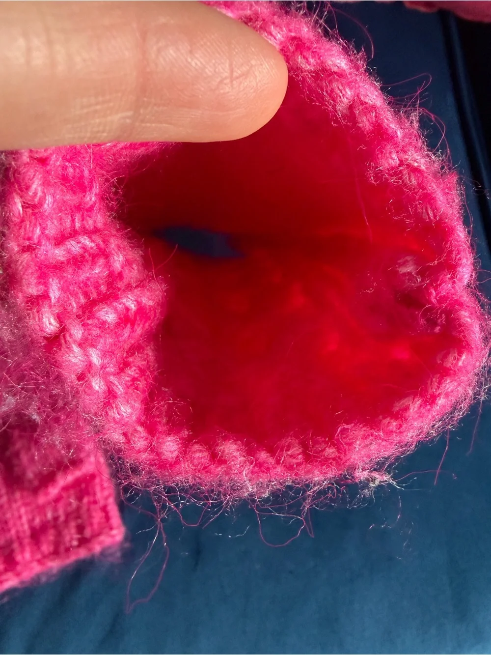LOFT Bright Hot Pink Knit Fingerless Gloves